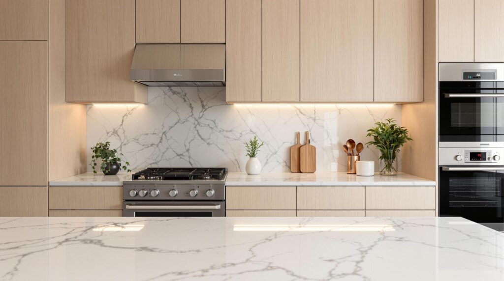 Découvrez comment marier le marbre et le bois dans votre cuisine pour une esthétique moderne et chaleureuse. Inspirez-vous des dernières tendances en matière de design intérieur et créez un espace harmonieux qui allie élégance et convivialité.